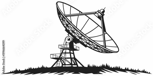 Bild auf Leinwand a large satellite dish on a tower Vector