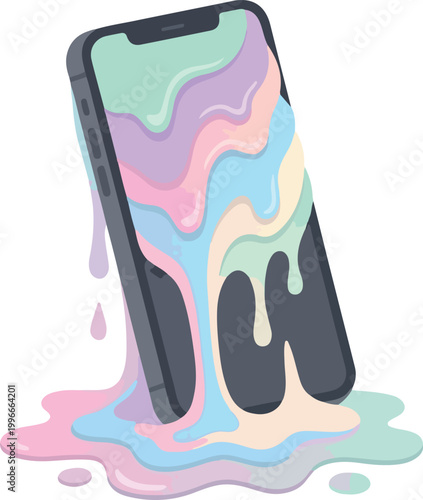 Melting Smartphone Dripping Pastel Colors