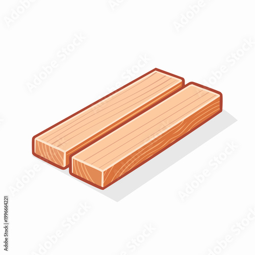 Two Wooden Planks Illustration
