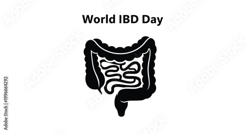 World IBD Day vector graphic illustration for inflammatory bowel disease medical awareness campaign.