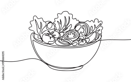 Bowl of fresh mixed vegetables illustration
