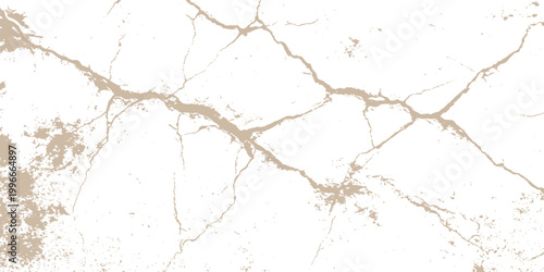 Abstract distressed beige cracked texture background with broken surface marble fissures and earthquake damage effect vector illustration.