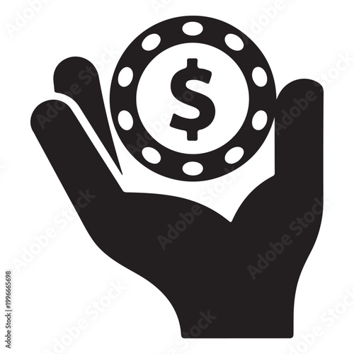 Benefits Glyph Icon Vector silhouette Design