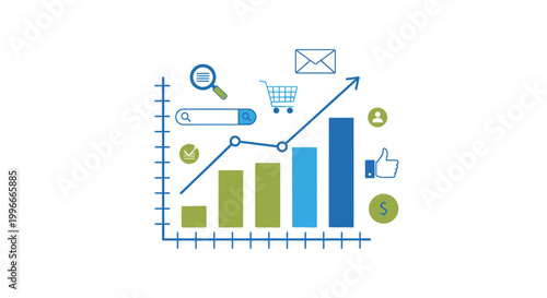 Business growth chart and statistics.
