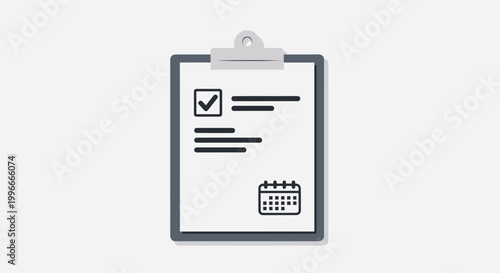 Clipboard with task list and calendar.