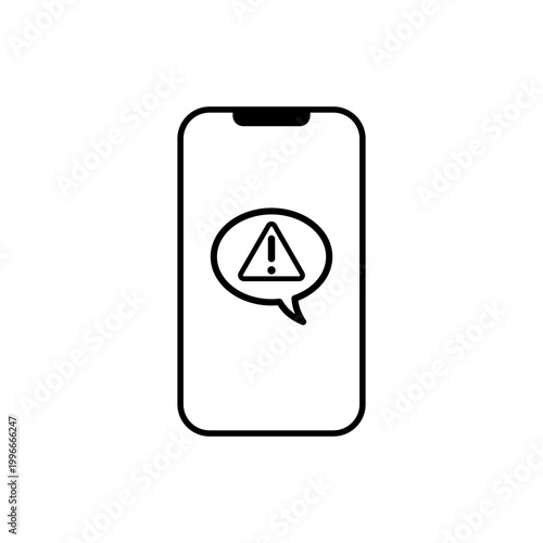 Free Download Smartphone with warning alert and error notification icon - GFXLoad