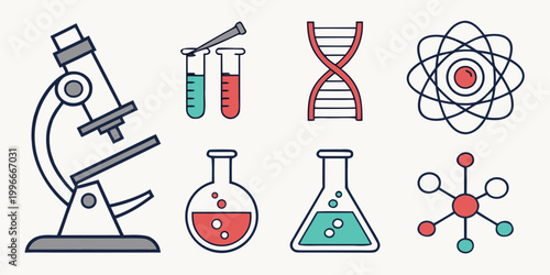 science and laboratory equipment icons Vector