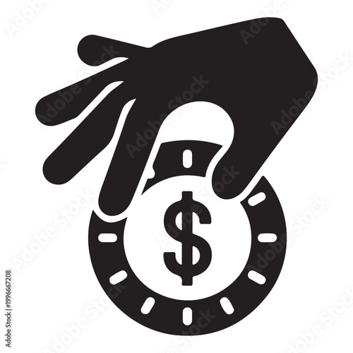 Benefits Glyph Icon Vector silhouette Design