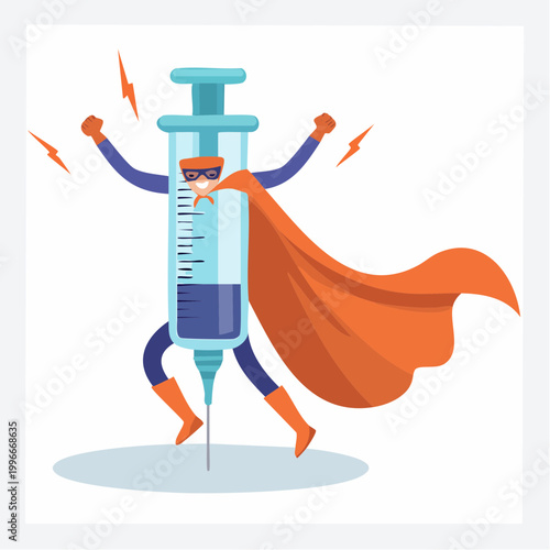 Superhero Syringe with Cape and Mask