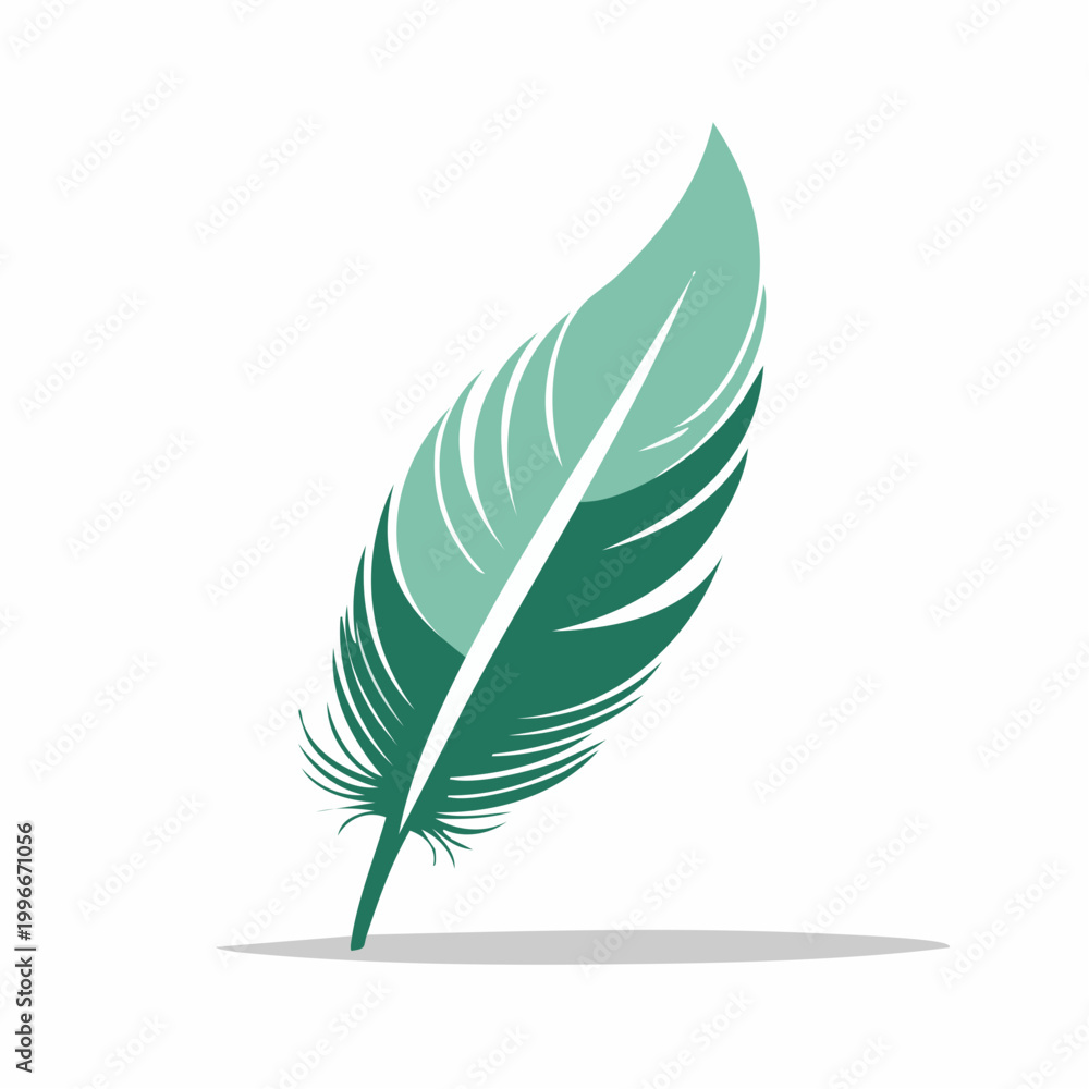 Fototapeta premium Green Feather Illustration