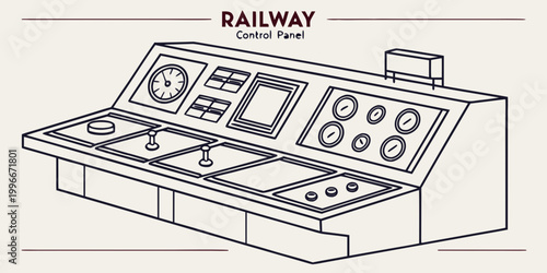railway train control panel Vector