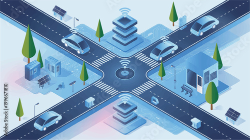 Smart city infrastructure with autonomous vehicles and technology integration