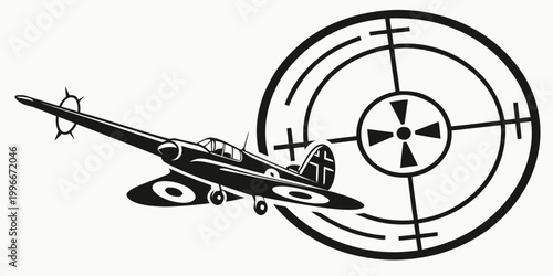 a fighter jet is aimed at a nuclear target Vector