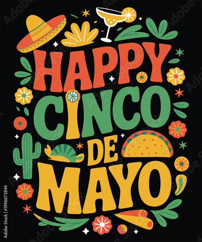 Vibrant cinco de mayo celebration with festive fiesta