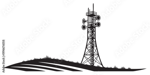 Photos Communications tower with multiple antennas communication telecommunication tran