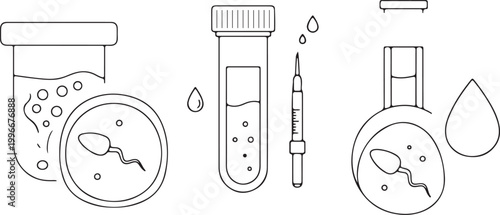Medical healthcare kawaii line icon set emergency hospital clinic ambulance lab equipment cute collection