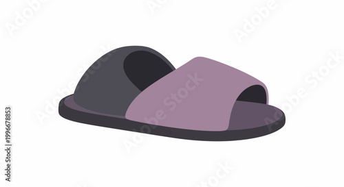 Single Soft Lavender and Gray Indoor Slipper