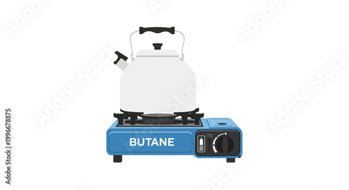 Portable Butane Stove with Camping Kettle
