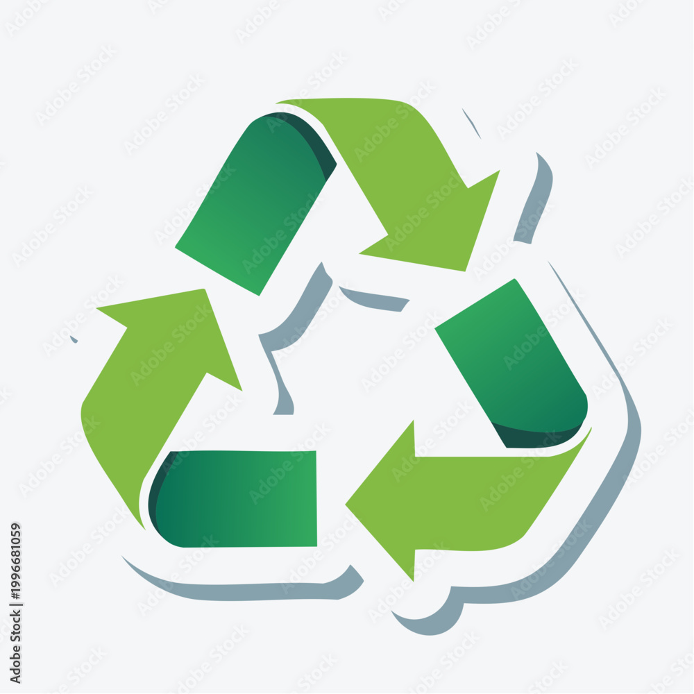 Fototapeta premium Green Recycling Symbol with Arrows