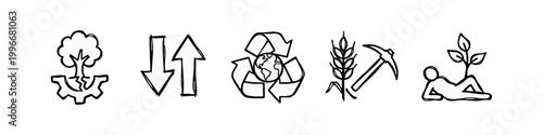 Doodle Icons: Environment and Agriculture