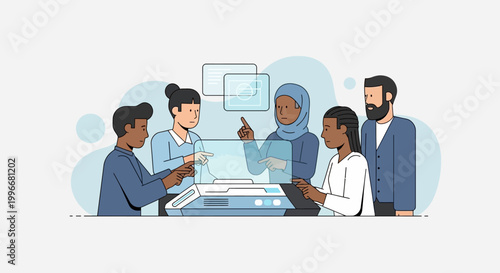 Diverse group of people meeting.