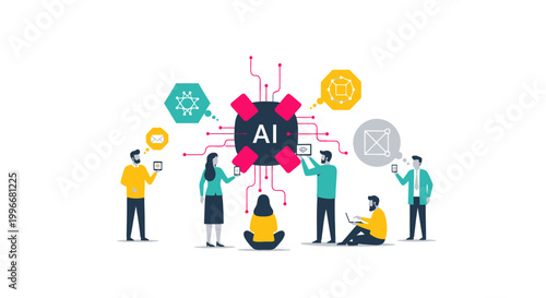 People working with AI technology.