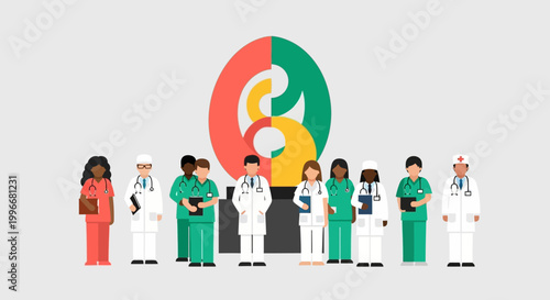 Diverse Medical Professionals Standing Together.