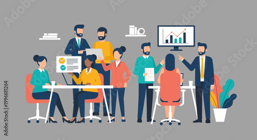 Business people in meeting room.