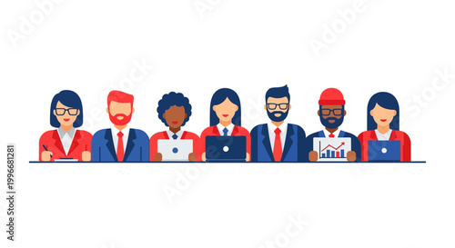 Diverse group of business people.