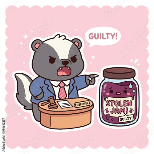 Angry Skunk Judge Accuses Jam Jar of Theft in Courtroom.
