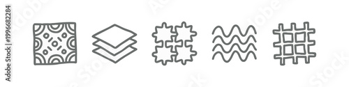 Grey hand drawn geometric pattern and texture icons