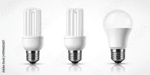 Energy Saving Light Bulb Set with LED and CFL Lamps Modern Electricity Lighting Collection Design