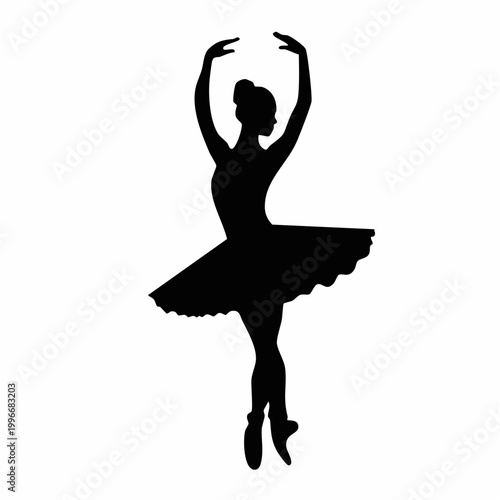 Silhouette of a Ballerina in a Tutu