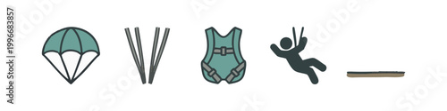Skydiving Colored Icons