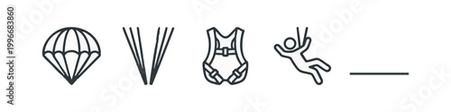 Skydiving Line Art Icons