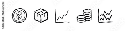 Financial and business growth icons