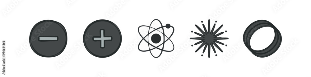 Obraz premium Colored Flat Design Science and Math Icons Set