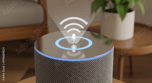 Smart speaker, wireless connectivity, modern home device, voice assistant technology