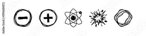 Hand Drawn Science and Math Symbols Icons Set