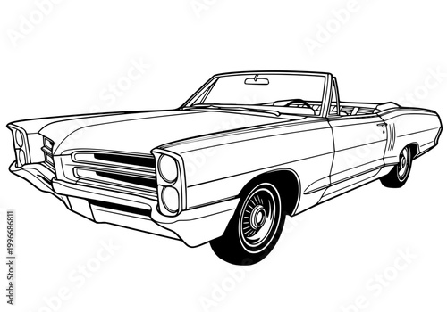 vintage luxury roadster vector illustration, retro sedan car