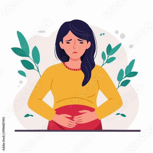 Woman with Stomach Ache