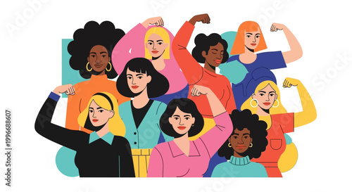 Diverse group of women empowering each other.