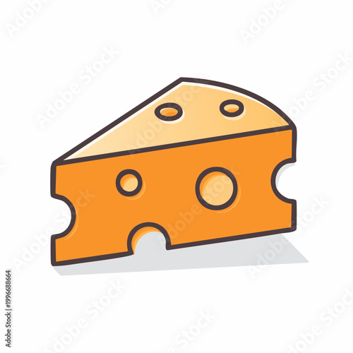 Cartoon Slice of Swiss Cheese with Holes