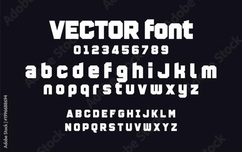Bold Sport Display Font Vector with Blocky Athletic Style