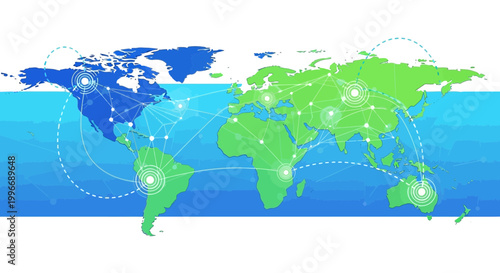 Global connections, world map, network, communication, international relations