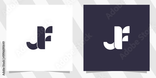 letter jf fj logo design vector
