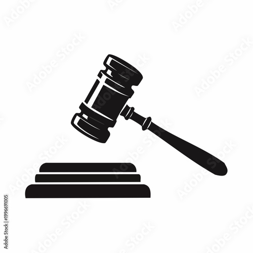 Black Gavel and Sounding Block Icon