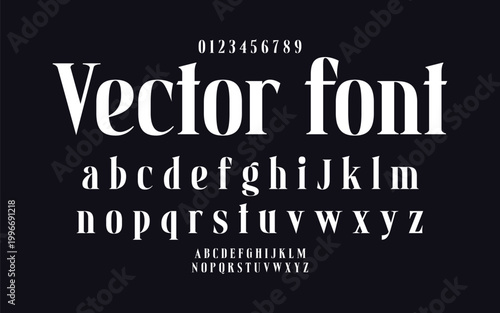 Modern Serif Display Font Vector with Elegant Luxury Style