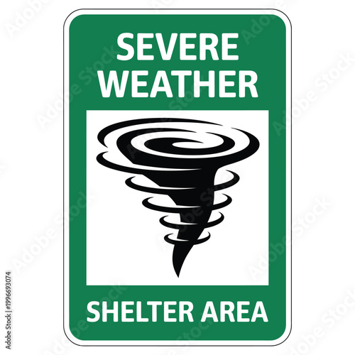 Canvas-taulu severe weather shelter area sign with tornado graphic high quality