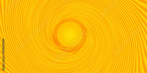 Abstract orange comic background. Art pop cartoon backdrop. Halftone effect pattern. Fun anime texture. Starburst manga style bg. Mark popart radial gradient. Spiral, swirl, comic rays.